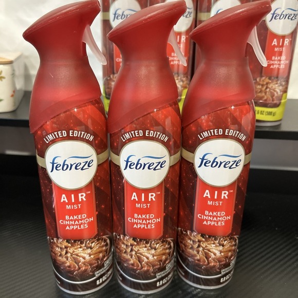 Febreze Other - (3) FEBREZE Air Mist Room Freshener Spray BAKED CINNAMON APPLES 8.8 Oz bottles
